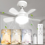 Socket Ceiling Fan with 2000L 3-Color Modes LED Light