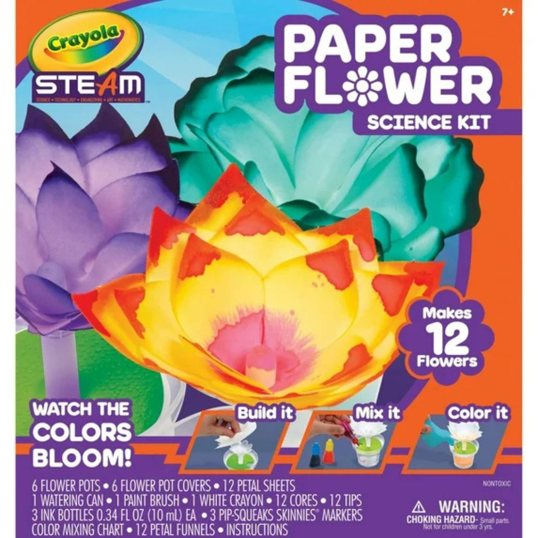 12-Piece Crayola Steam Paper Flower Science Coloring Kit