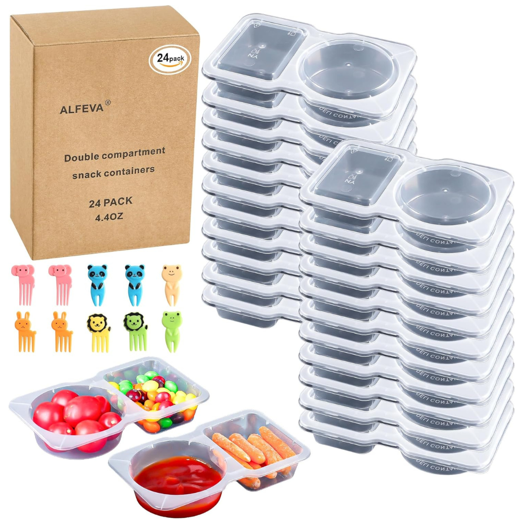 24-Pieces Reusable Snack Containers with Lids