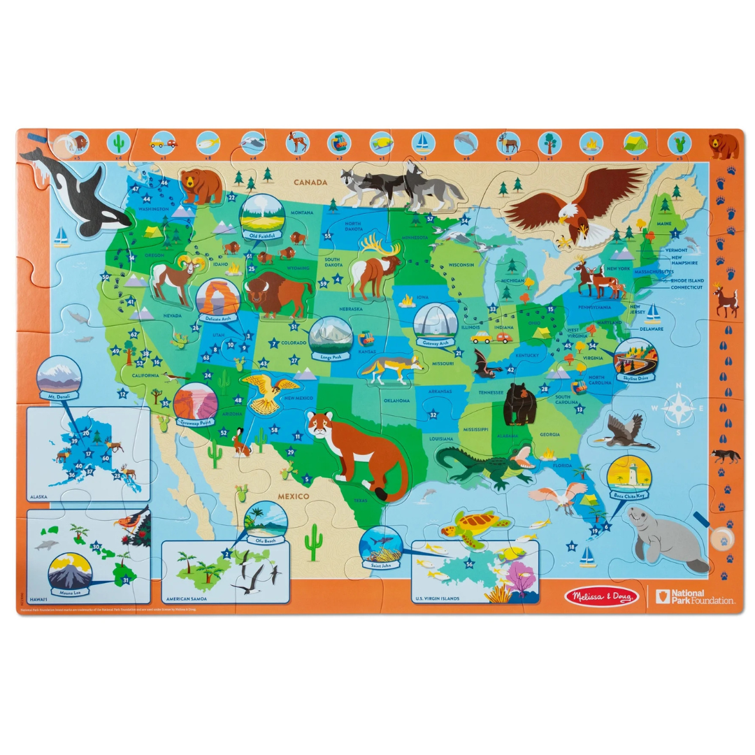 45-Piece Melissa & Doug National Parks U.S.A. Map Floor Puzzle