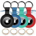 4-Pack Waterproof Anti-Scratch Airtag Holder for Apple Air Tags w/ Keychain