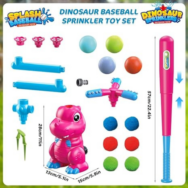 4-in-1 Dinosaur 360 deg Spin Sprinkler Water Toy