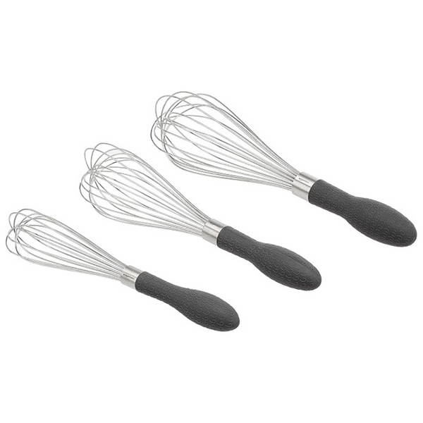 3-Piece Amazon Basics Stainless Steel Wire Whisk Set