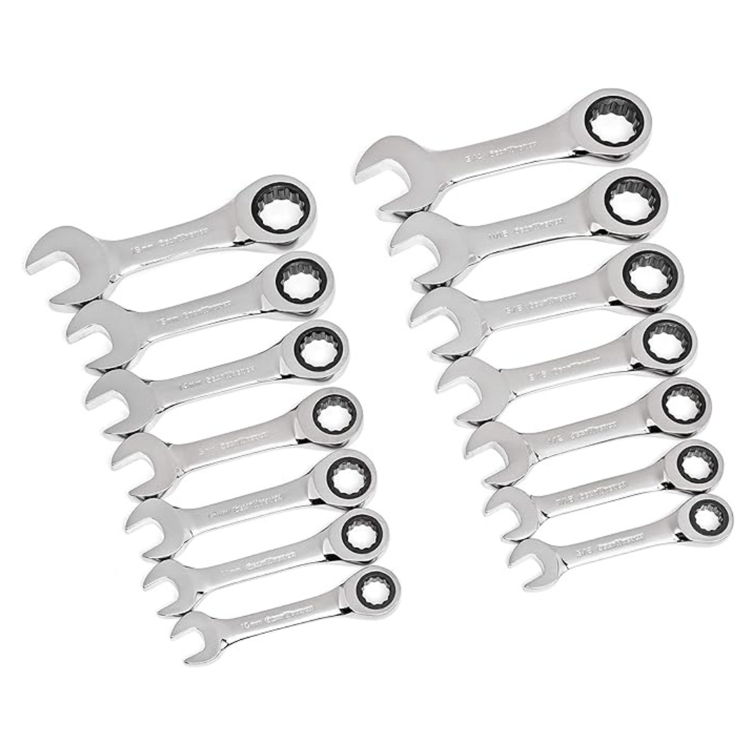 14-Piece Gearwrench 12 Point SAE/Metric Combination Wrench Set