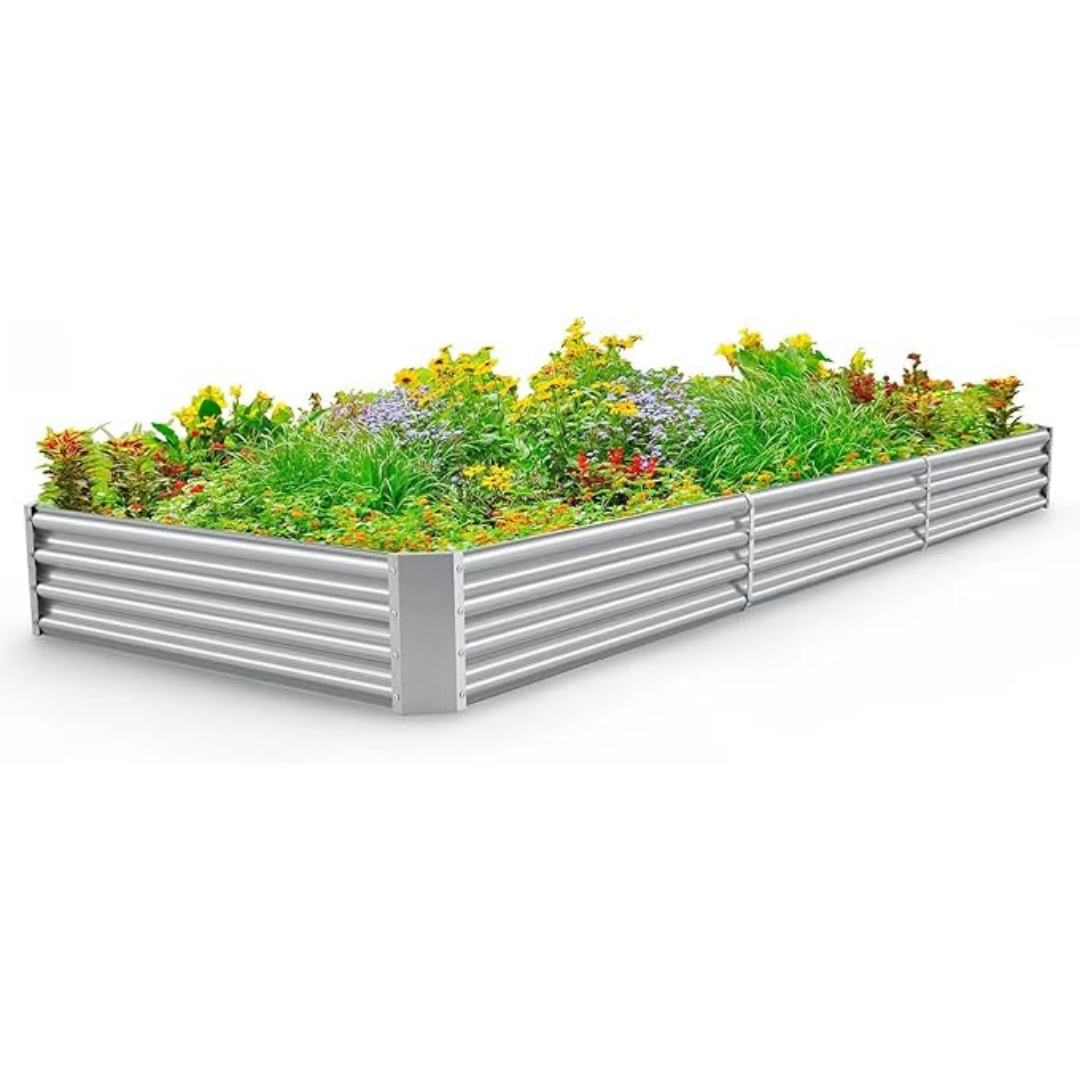 12' x 4' Large Galvanized Raised Garden Bed Kit