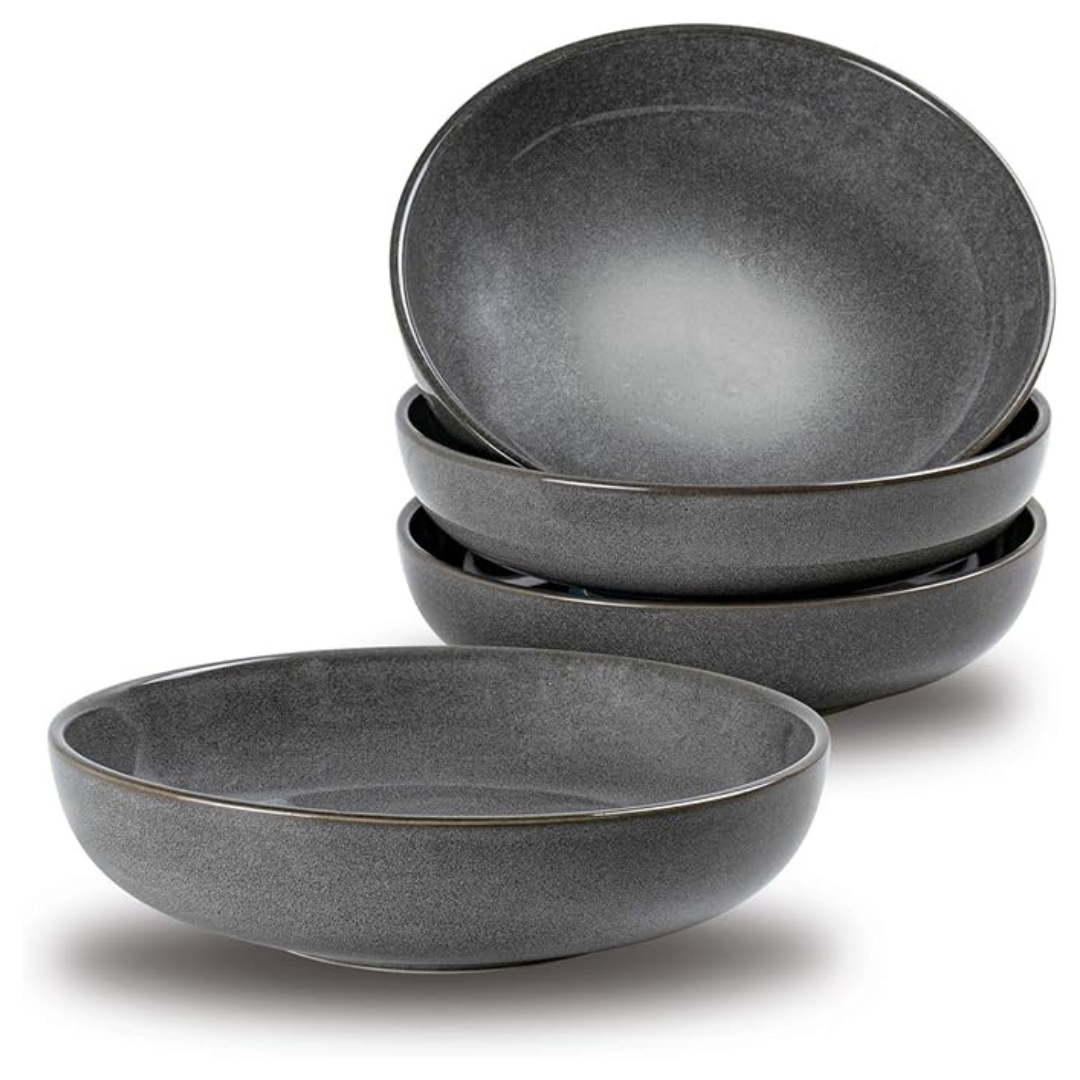 Set of 4 Unicasa Ceramic Pasta & Salad 26oz Soup Bowls Set