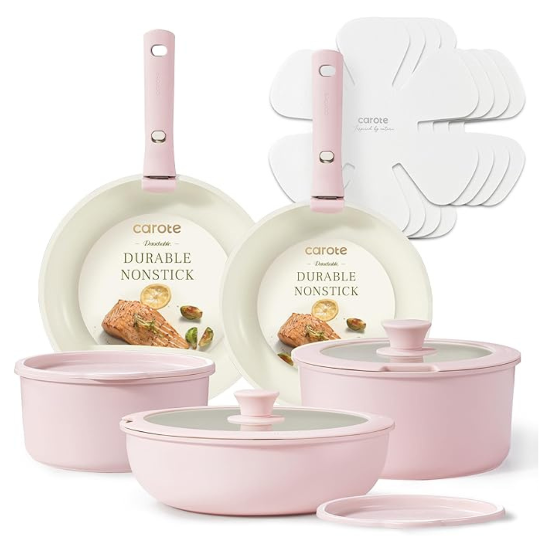 15-Piece Carlote Nonstick Pots And Pans Cookware Sets