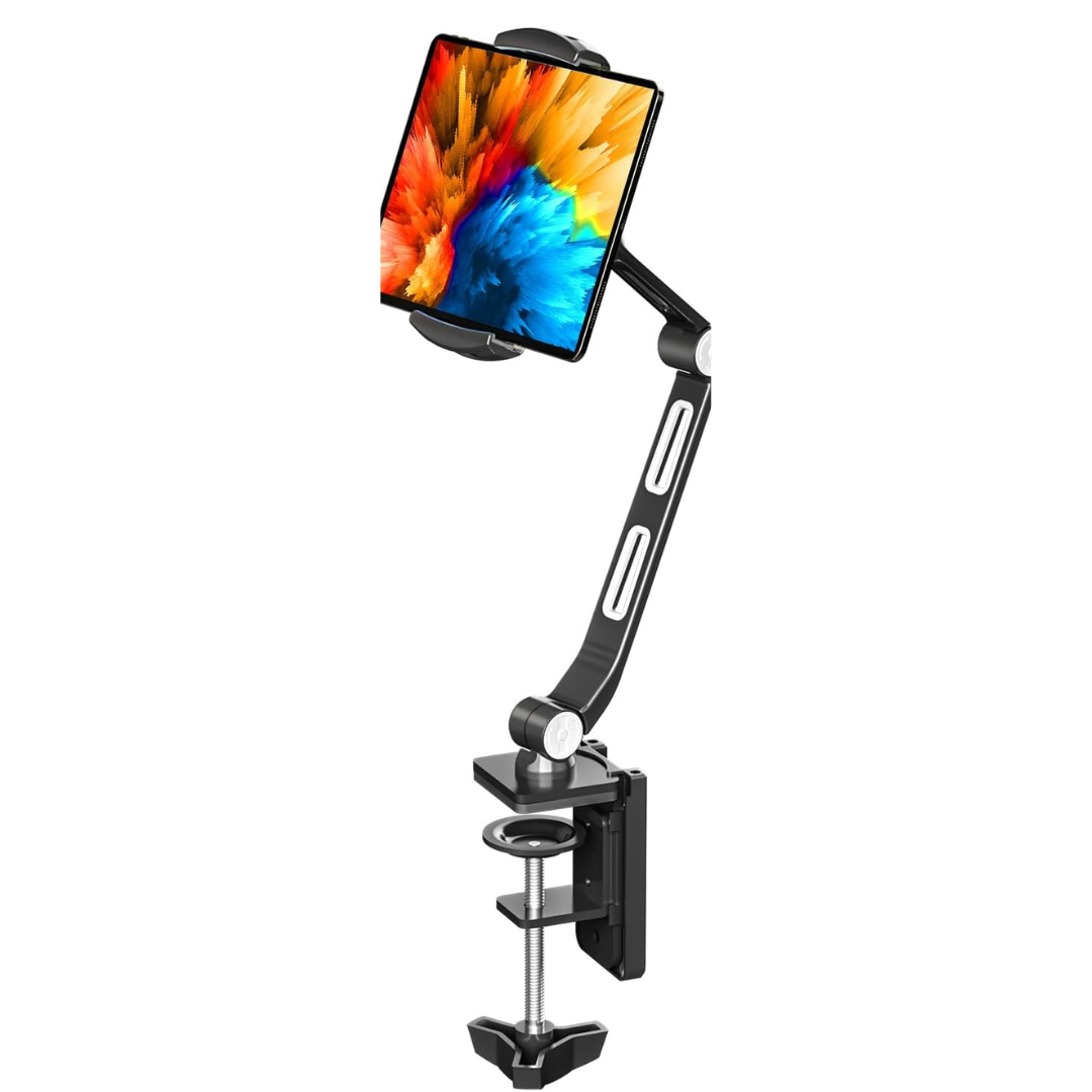Suptek Aluminum Tablet Desk Mount Stand Flexible Cell Phone Holder