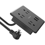 Furniture Recessed Power Strip With 3 AC Outlets 2 USB Ports