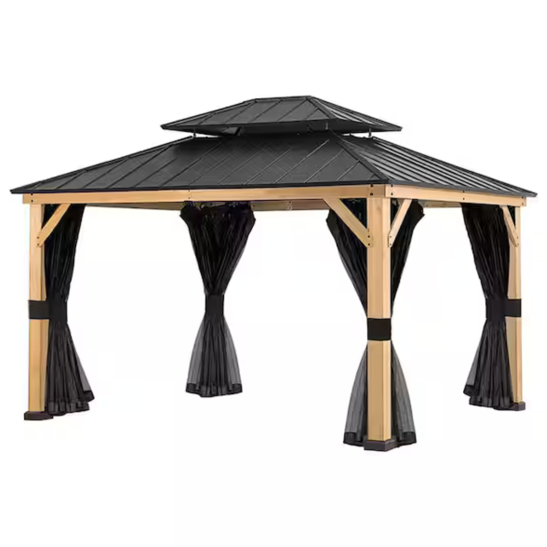 JOYSIDE Cedar 13ft x 11ft Outdoor Patio Hardtop Gazebo
