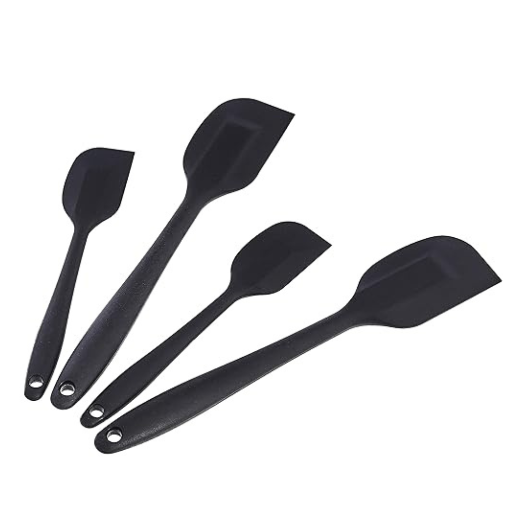4-Piece Amazon Basics Non-Stick Heat Resistant Rectangular Silicone Spatula Set