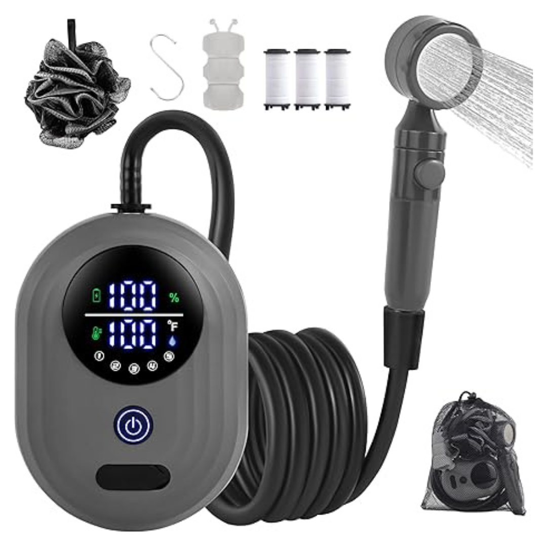 Portable 6000mAh Rechargeable Outdoor Lightweight Camping Shower
