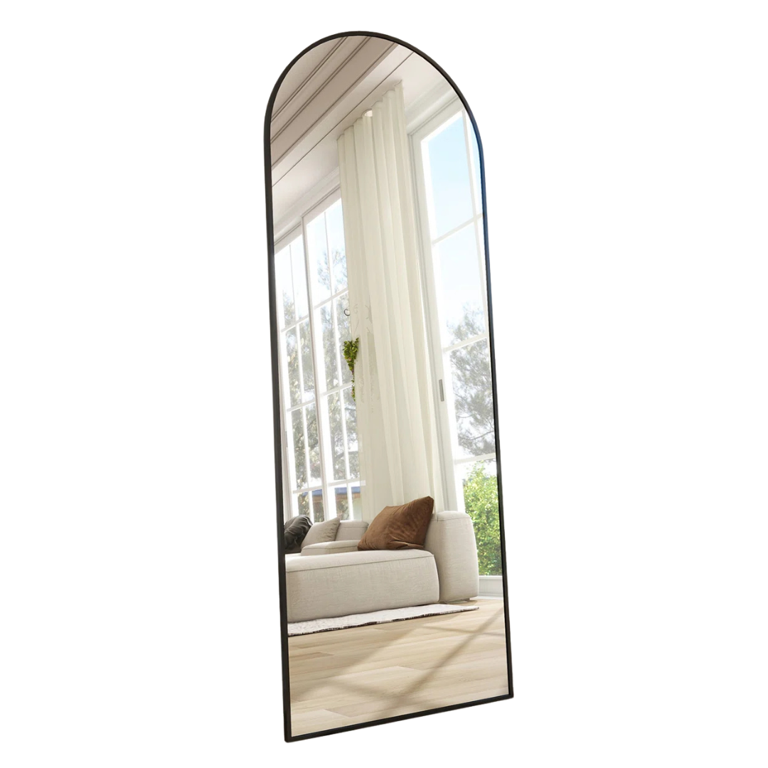 58" x 18" Arched Metal Oversized Full Length Wall Mirrors