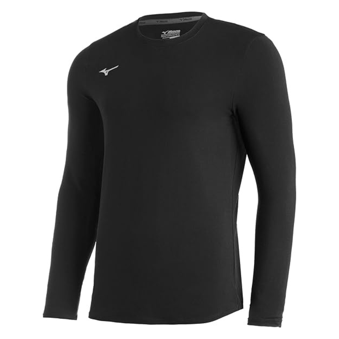 Mizuno Boys' Comp Diamond Long Sleeve Crew Shirt (Black)
