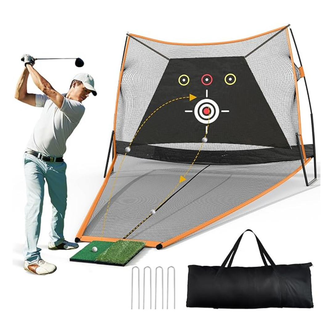 7ft x 7ft Auto Ball Return Golf Hitting Net With Steel Frame