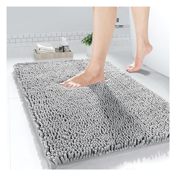 24" x 17" Chenille Extra Soft Shaggy Non-Slip Bathroom Rug