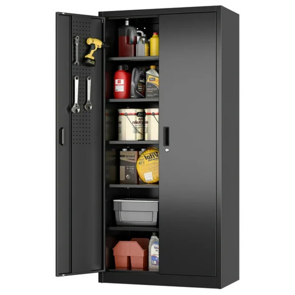 Metal 72" Garage Lockable Storage Cabinet