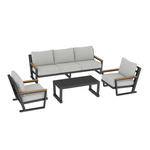 4-Piece Luxury Aluminum Deep Seating Set