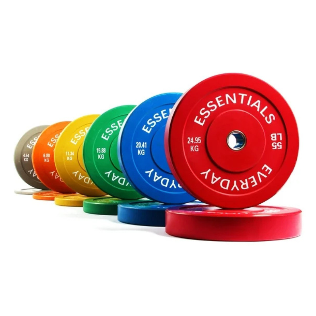 BalanceFrom Steel Hub Color Coded 370 Lb Weight Plates Set