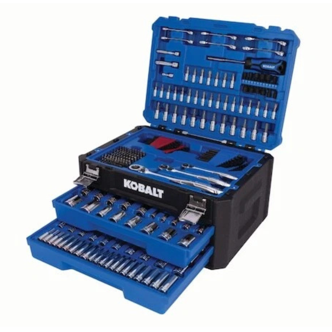 297-Piece Kobalt Standard (SAE) & Metric Polished Chrome Mechanics Tool Set