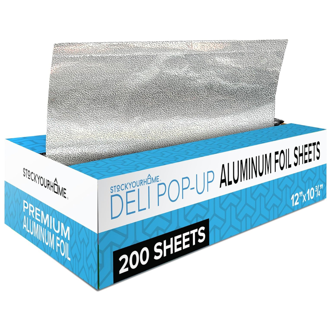 200-Count Stock Your Home Pre-Cut Pop-Up Aluminum Foil Sheets
