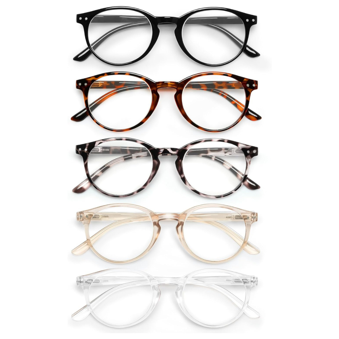 5-Pack Jolisu Unisex Blue Light Blocking Reading Glasses