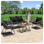 4-Piece Yitahome Outdoor All-Weather Wicker Rattan Bistro Furniture Set