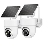 2-Pack Oculview Wireless 360 deg. 2K Solar Security Cameras