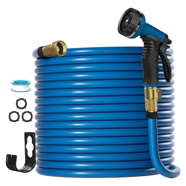 100-Feet Lightweight Flexible Kink-Free Water Hose With 10-Pattern Nozzle