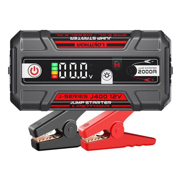 2000A 12V Portable Car Jump Starter With Jumper Cables