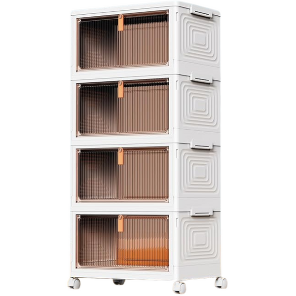 4-Tier 23-Qt Plastic Storage Bins With Lid