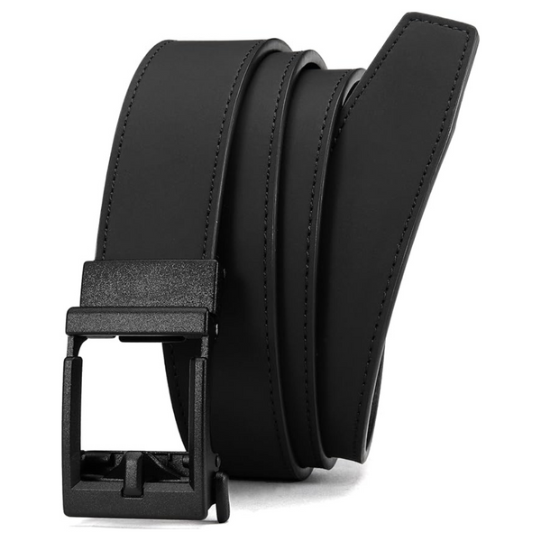 Chaoren Men's Leather Ratchet Micro Adjustable Belts (Black)