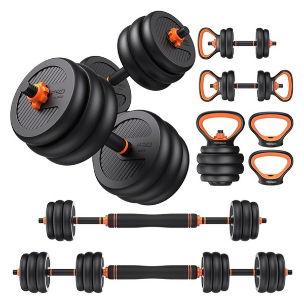 Adjustable 90lbs Free Weight Dumbbells Set With Connector