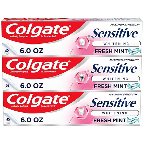 3-Pack Colgate Sensitive Maximum Strength Whitening Toothpaste (6 Oz)