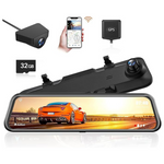 12" Wolfbox G840H 2.5K WiFi Rear View Mirror Dash Cam