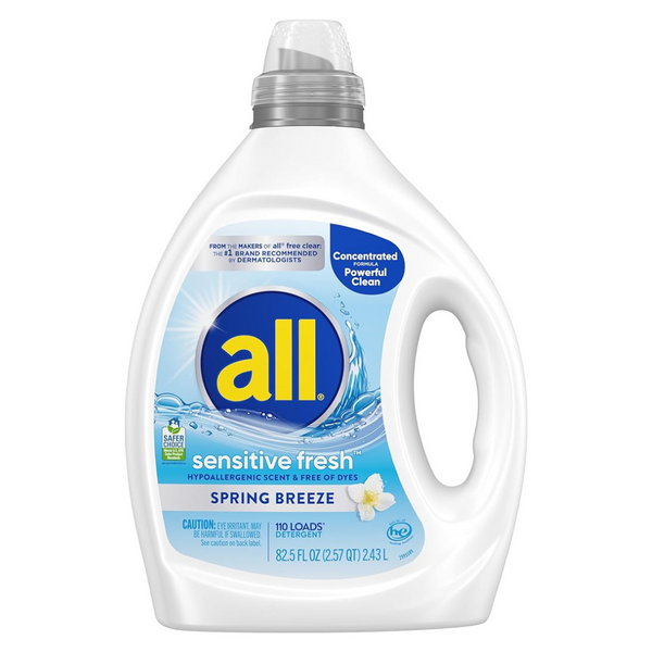 All Sensitive 82.5oz Fresh Scented Liquid Laundry Detergent (110 Loads)