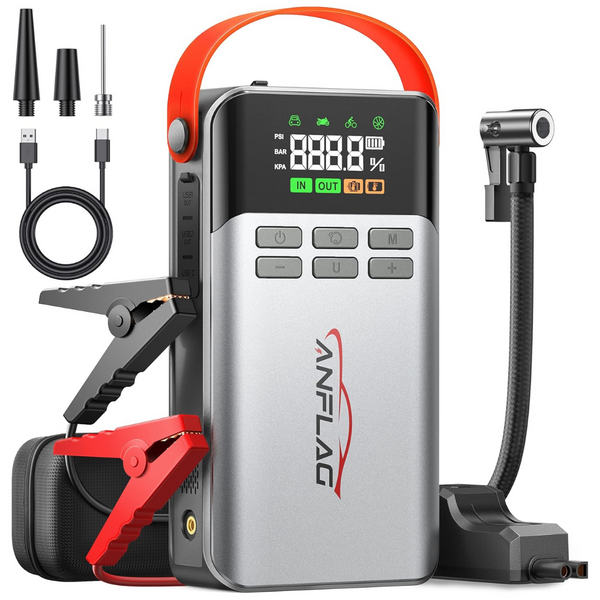 8-in-1 5500A 150PSI Car Battery Jump Starter With Air Compressor