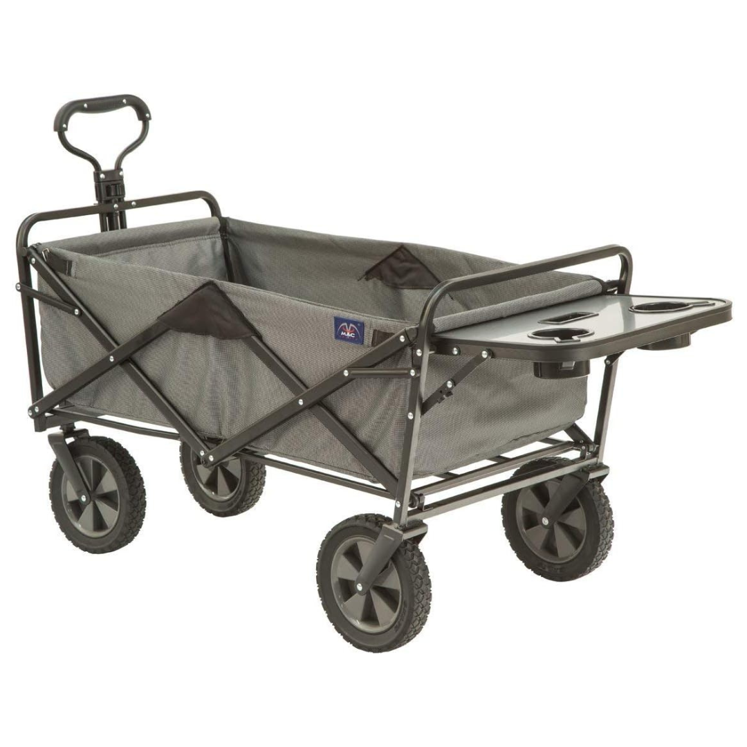 MacSports Collapsible Outdoor Utility Wagon With Folding Table