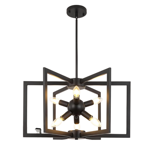 6-Light Modern Farmhouse Black Chandeliers