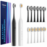 2-Pack Electric Toothbrush With 12 Brush Heads (3 Colors)
