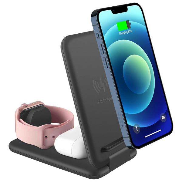 3-in-1 Qi-Certified Folding Fast Wireless Charging Station