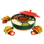 Taco Bar Party Set, Heated Pot, Taco Holders & Lazy Susan Tray