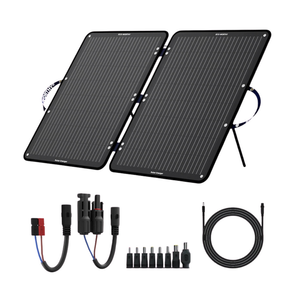 ECO-WORTHY 100W 18V Portable Monocrystalline Solar Panel