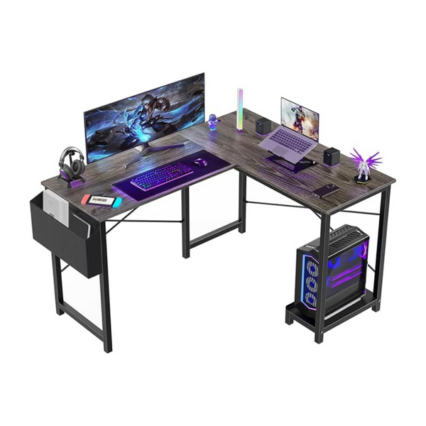 50" L Shaped Gaming Computer Reversible Corner Table