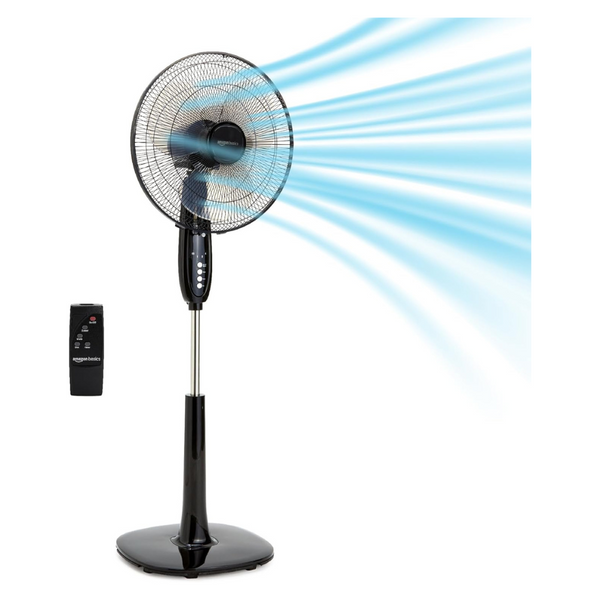 Amazon Basics 16" Oscillating Dual Blade Standing Pedestal Fan