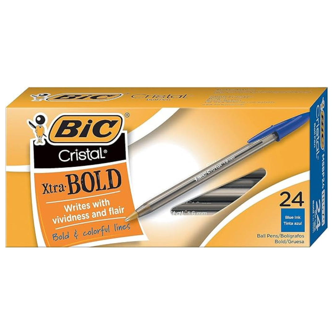 24-Count BIC Cristal Xtra Bold Ballpoint Pen