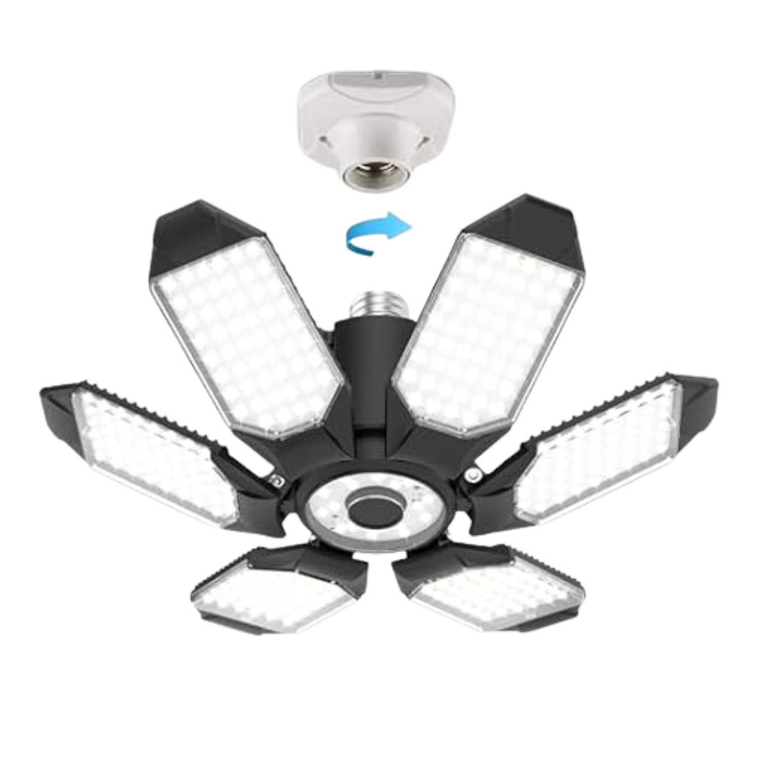 BRAINIAC 100W LED Garage Ceiling Light W/6 Panels