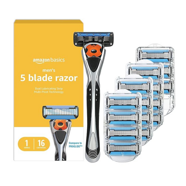 17-Pieces Amazon Basics Men's 5-Blade MotionSphere Razor