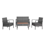 4-Piece Patio Rattan Furniture Set With Chair & Tabletop