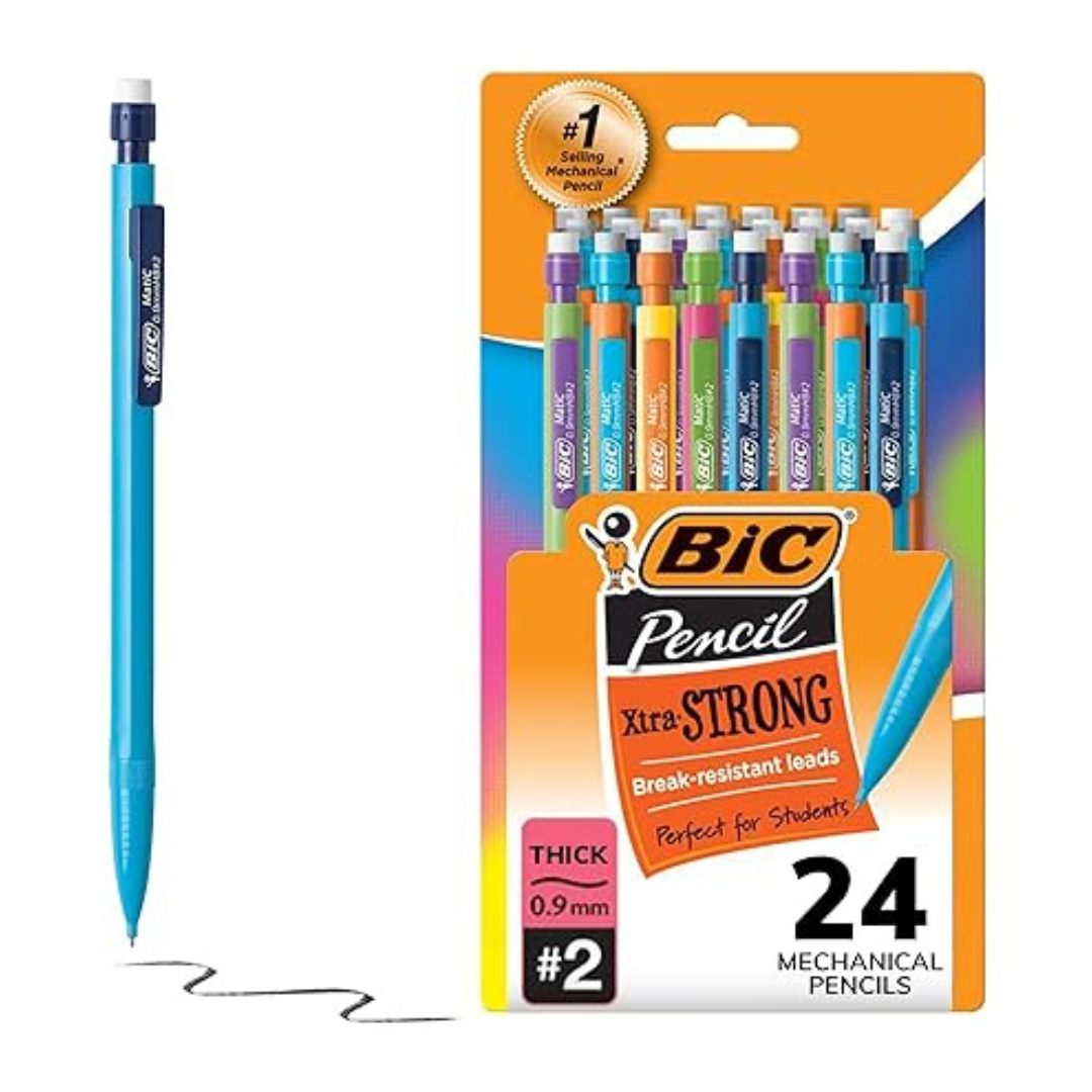 24-Pack BIC Xtra-Strong Mechanical Pencil Colorful Barrel 0.9mm